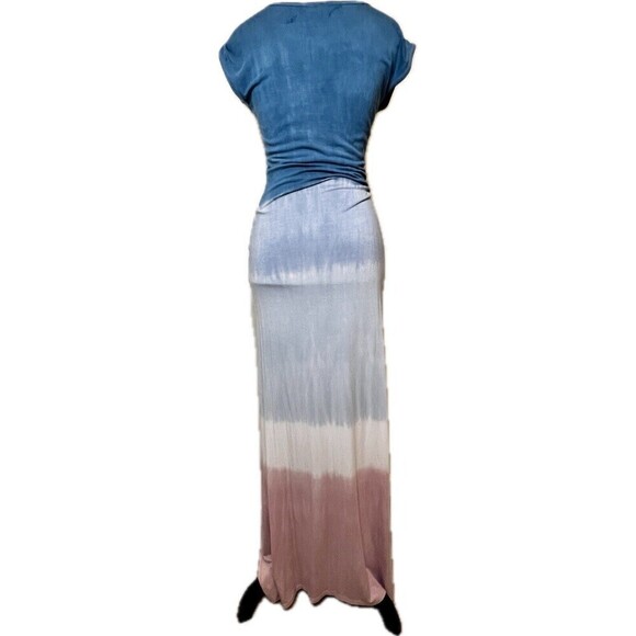 Urban X Umbre Maxi Dress With‎ Ruched Waist, Tie Dye Detail, Bottom Slit Size S - Picture 3 of 9